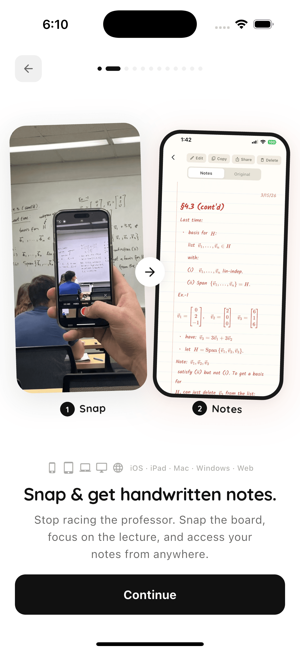 Snap & Get Handwritten Notes